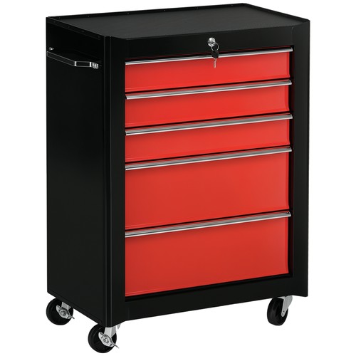 Homcom drawer lockable steel - 5-drawer,