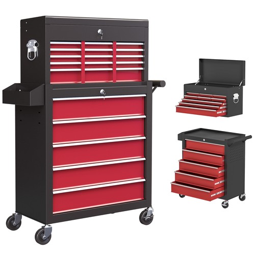 Homcom rolling tool chest - tool,